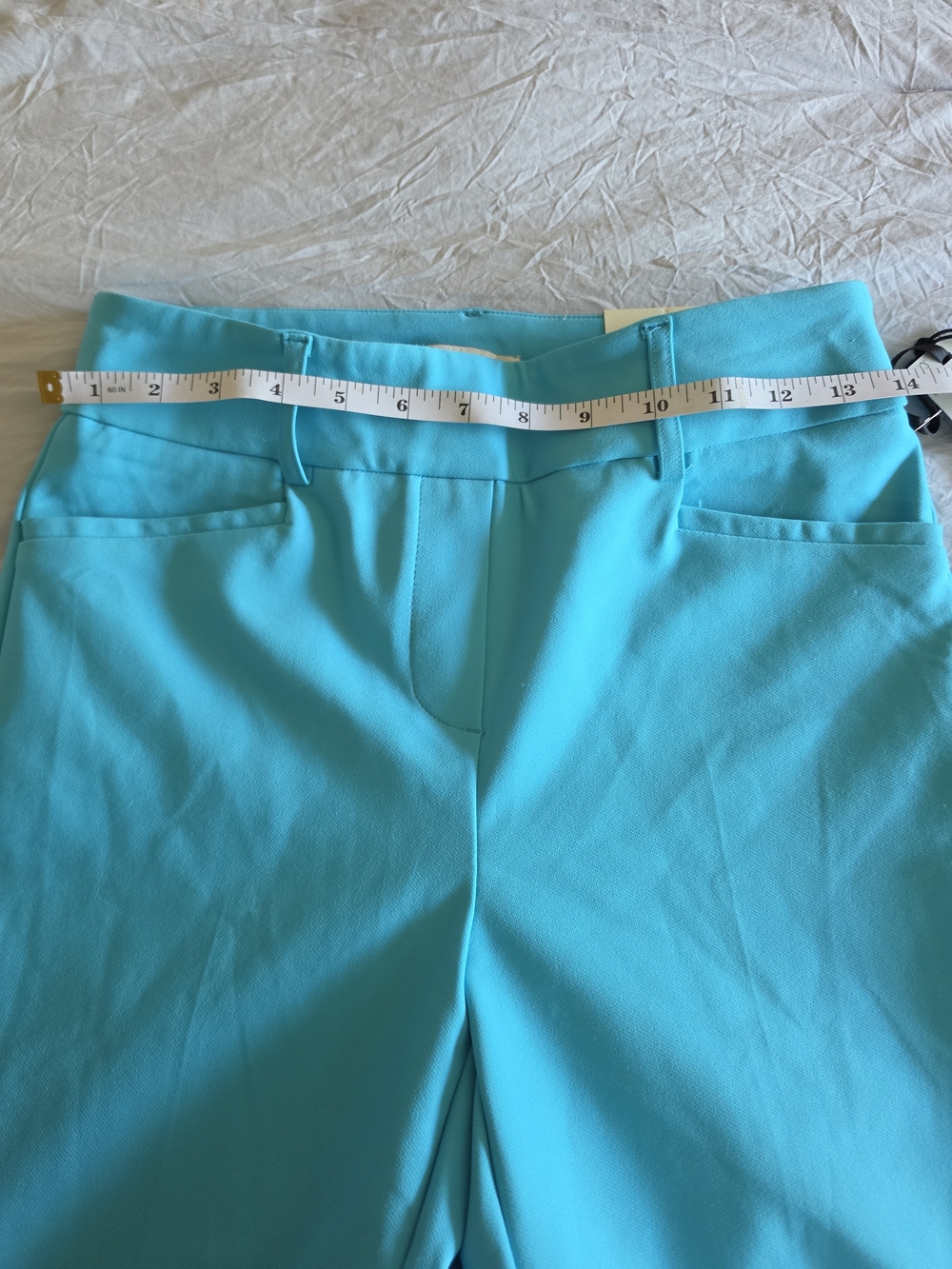 Rachel Zoe Bright Turquoise Straight-Leg Pants - Picture 7 of 7